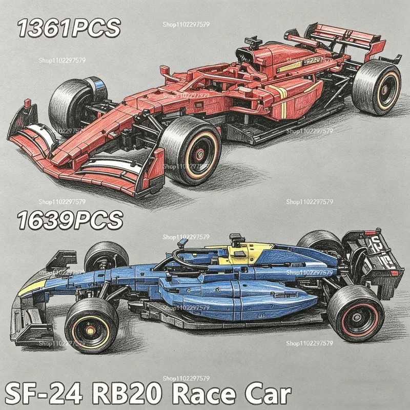 Model Kit Manual - 1361/1639 pièces, modèle technique RB20 SF-24,